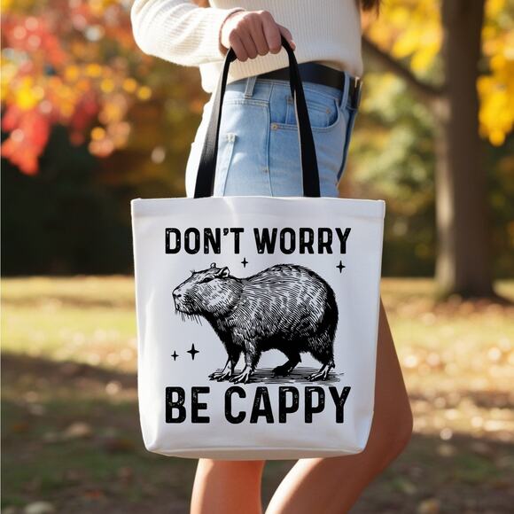 Cute Capybara Funny Tote Book Bag - Picture 1 of 4